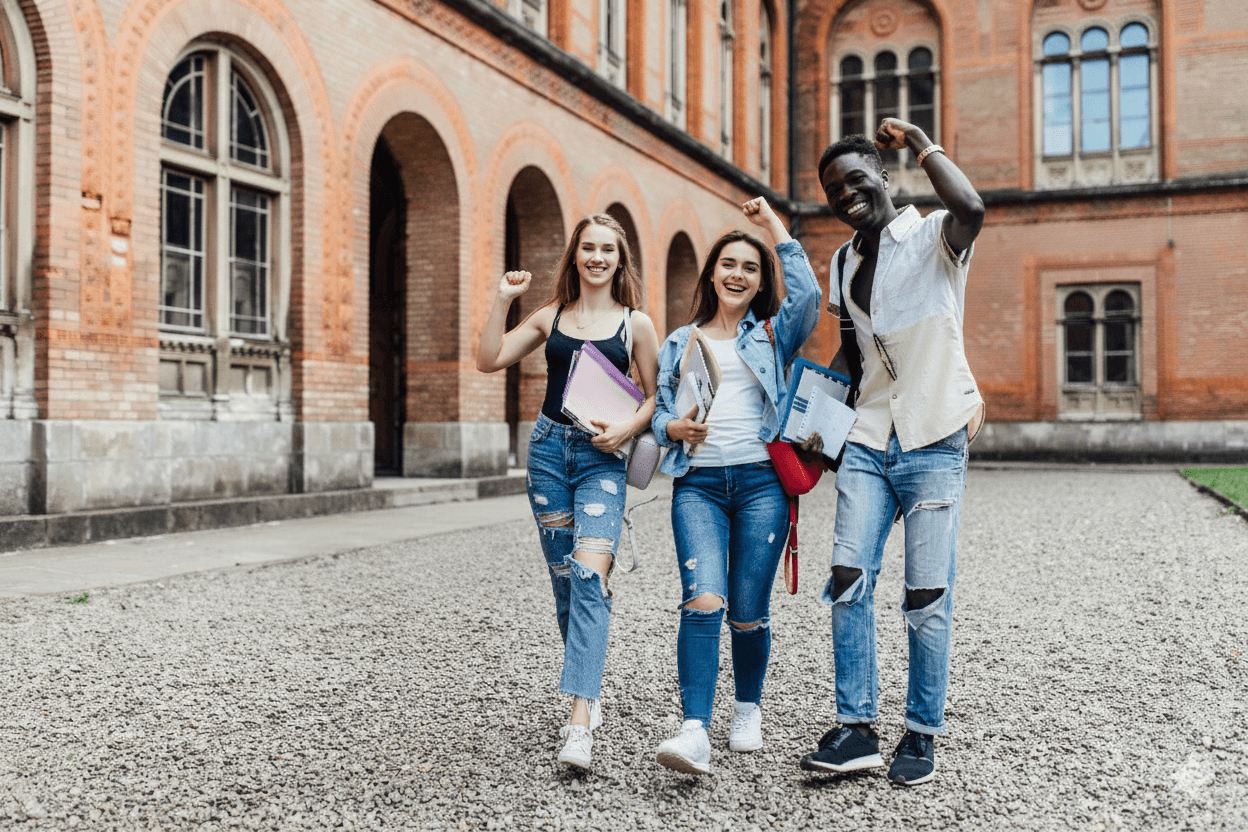 Students celebrating success